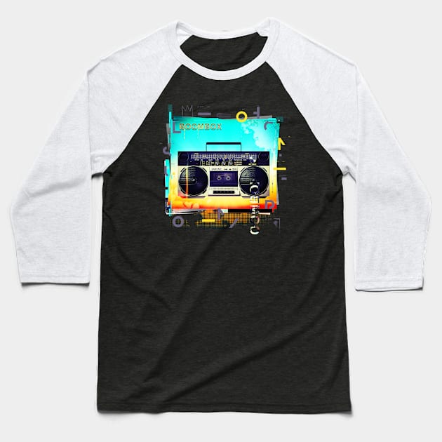 Boombox Baseball T-Shirt by remixer2020